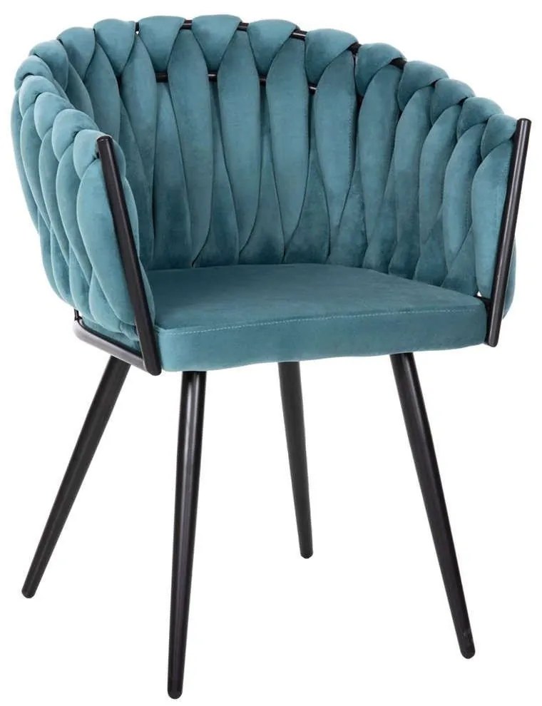 Πολυθρονάκι Luanda HM8741.05 62x54x79cm Με Μεταλλικά Πόδια &amp; Βελούδο Turkuaz Velvet, Metal