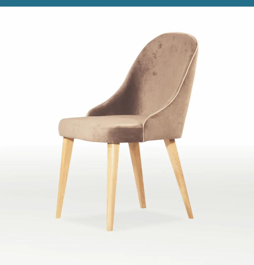 Ξύλινη-βελούδινη καρέκλα Bellini camel-καφέ 87x47x47,5x43,5cm, FAN1234