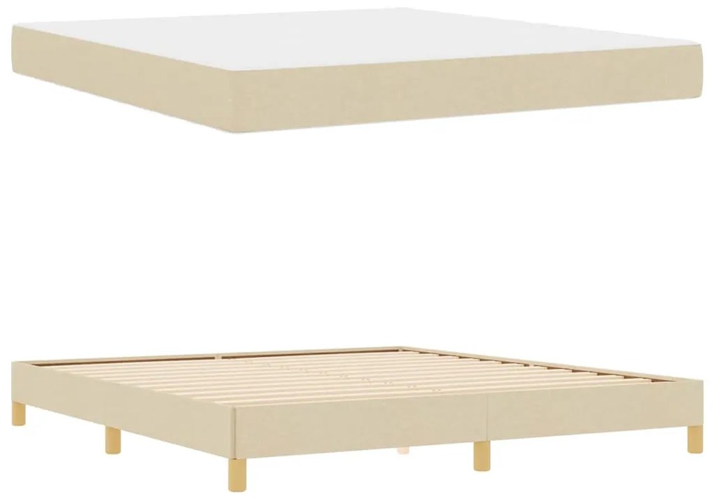 vidaXL Κρεβάτι με ελατήρια Κρέμα, Καφέ 180 x 200 cm