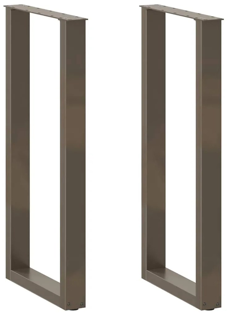 vidaXL Πόδια Τραπεζιού Μπαρ σε Σχήμα U, 2 τεμ. από Φυσικό Ατσάλι 50x(100-101) εκ. Ατσάλι