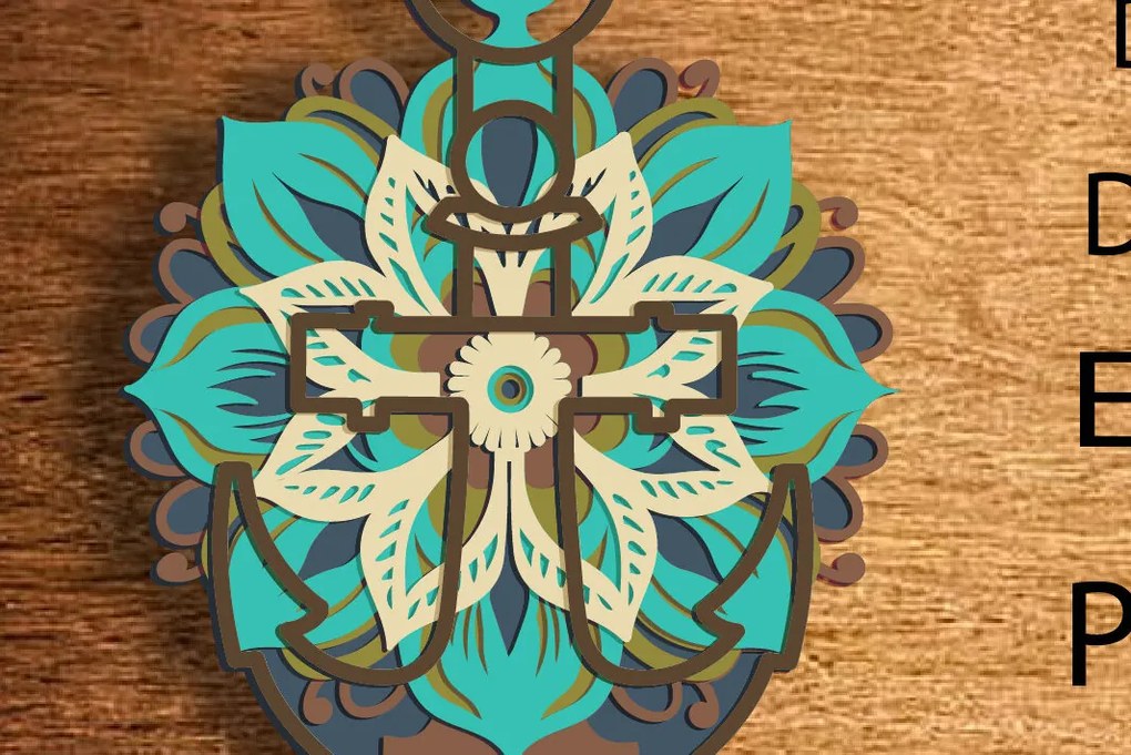 Σετ των 2 Intra απο ξύλο plywood 3mm-4mm πάχος Anchor Multilayer , 3D Anchor Δίασταση 30x20 cm INTRAFABR-77274642