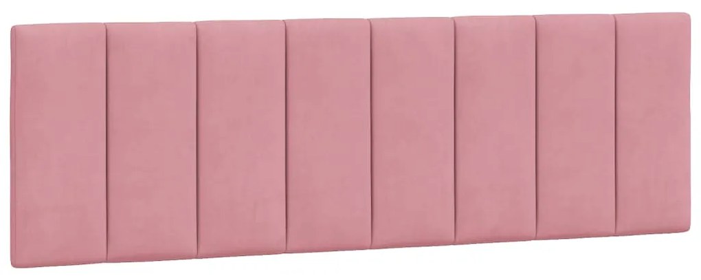 vidaXL Κρεβάτι με Στρώμα Hanko Ροζ 160x200 εκ. Βελούδινο