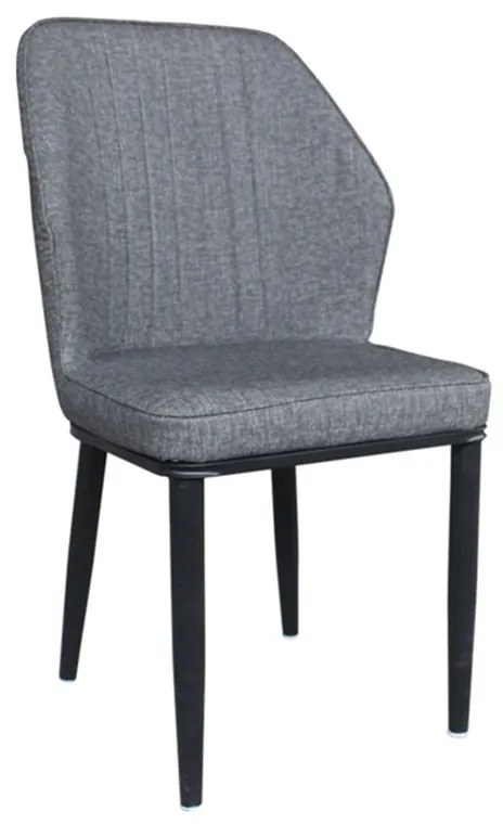 DELUX Καρέκλα Μέταλλο Βαφή Μαύρο, Linen PU Ανθρακί  49x51x89cm ΕΜ156,1
