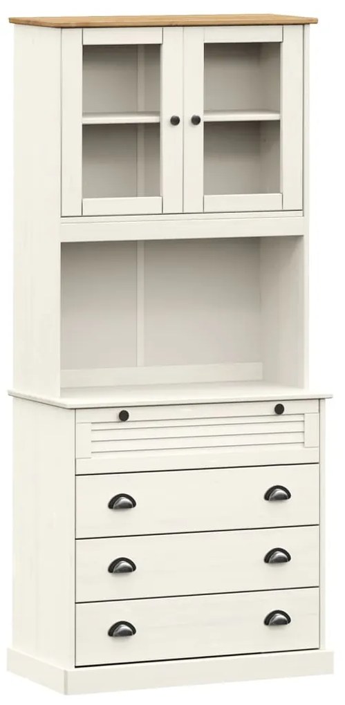 vidaXL Βιτρίνα VIGO Λευκή 80 x 40 x 176 εκ. από Μασίφ Ξύλο Πεύκου