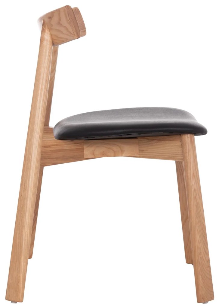 Καρέκλα Τραπεζαρίας SEKAN Rubberwood - Μαύρο PU 60x54x72Υ εκ. 2αδα 60x54x72 εκ.