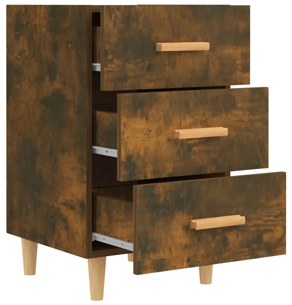 vidaXL Κομοδίνο Καπνιστή Δρυς 40 x 40 x 66 εκ. από Επεξεργασμένο Ξύλο