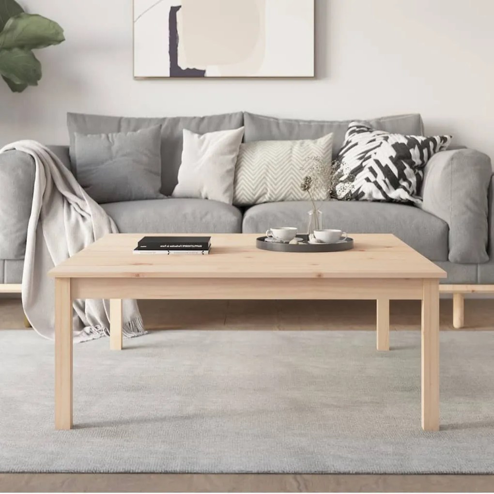 vidaXL Τραπεζάκι Σαλονιού Γκρι 100x100x40 εκ. από Μασίφ Ξύλο Πεύκου