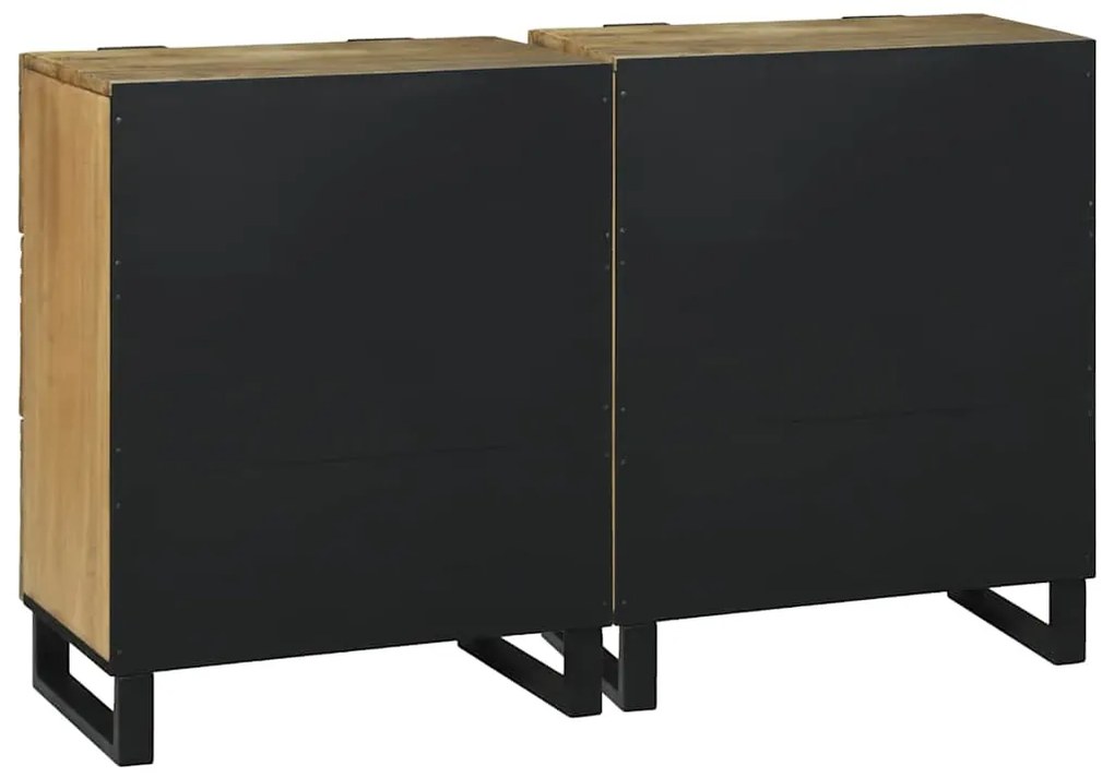 vidaXL Σετ Μπουφέδων με συρτάρι 2 pcs Φυσικό 60 x 33,5 x 75 εκ.