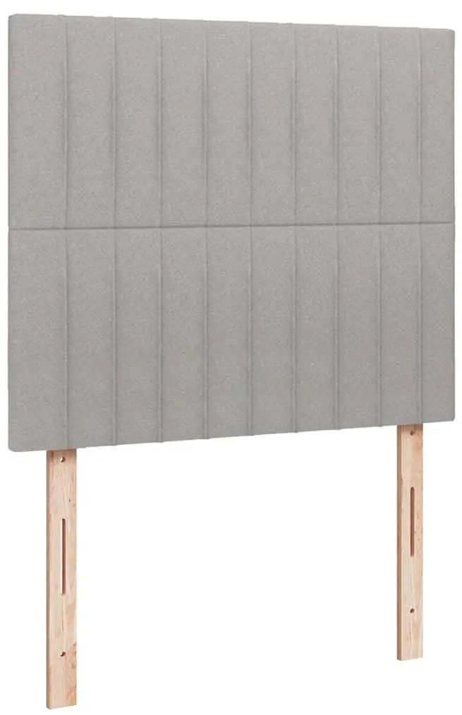 vidaXL Κρεβάτι Boxspring με Στρώμα Ανοιχτό Γκρι 120x190 εκ. Υφασμάτινο