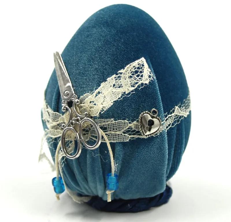 Πασχαλινό Διακοσμητικό Αυγό Γυάλινο Με Τυρκουάζ Βελούδο Royal Art 11εκ. GOU21/8/10TQ