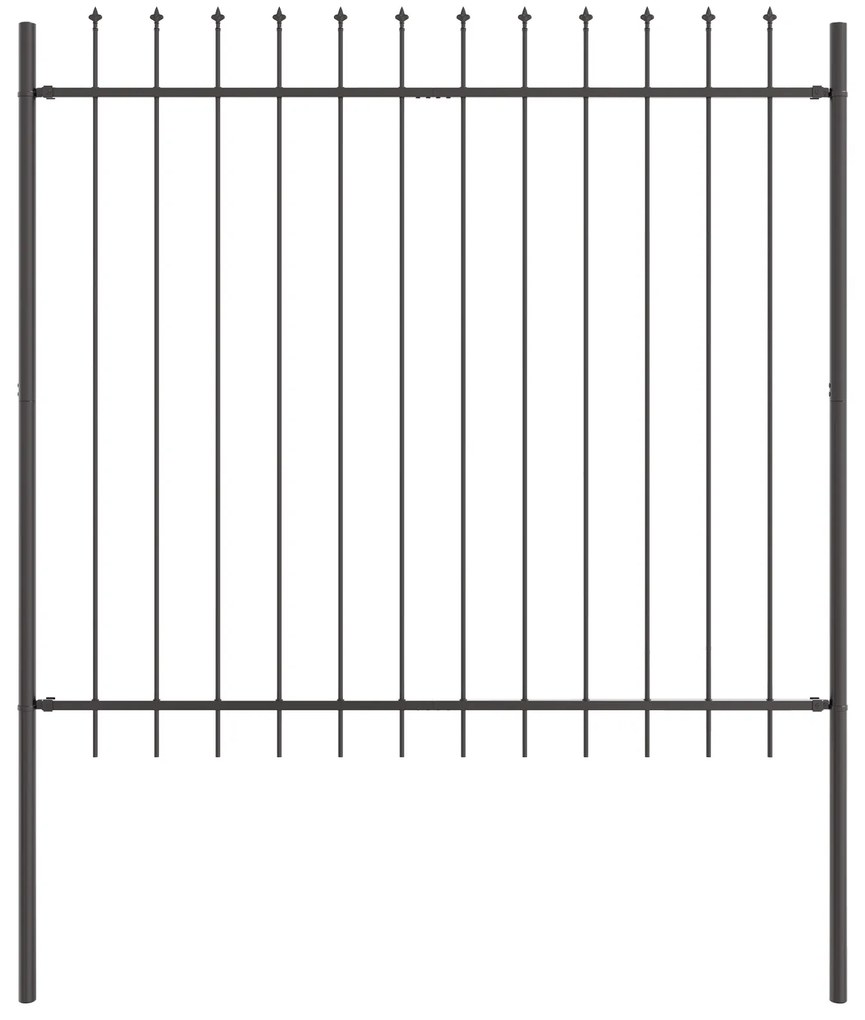 vidaXL Φράχτης κήπου  με αιχμητή κορυφή, Γκρι, 13,6x1,5 μ, Χάλυβας