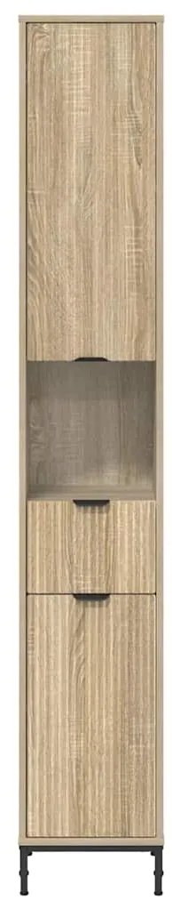 vidaXL Ψηλό ντουλάπι μπάνιου με πόρτα Sonoma Δρυς 31.5 x 33 x 190 εκ.
