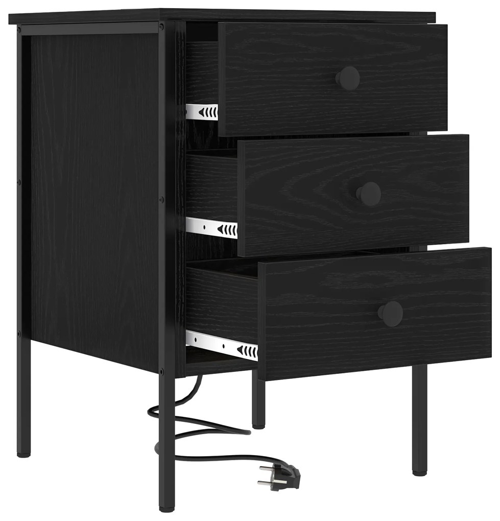 vidaXL Κουτιά Κρεβατοκάμαρας 2 pcs Μαύρη δρυς 42 x 41 x 61 εκ