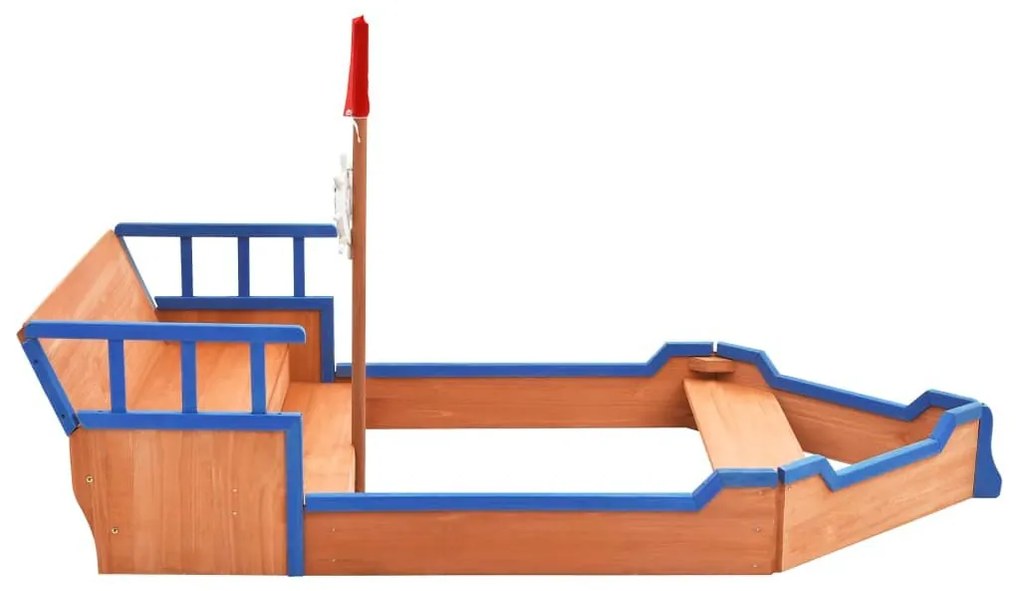 Αμμοδόχος Πειρατικό Καράβι 190x94,5x101 εκ. από Ξύλο Ελάτης - Πολύχρωμο