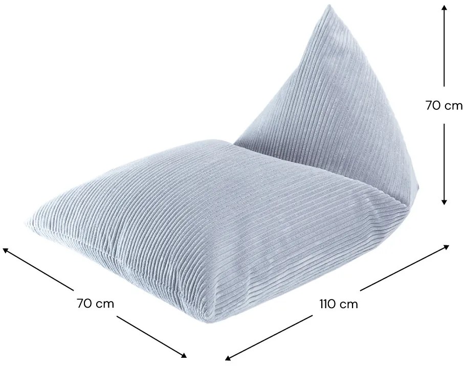 Πουφ Lounger Υφασμα Κοτλε Ανοιχτό Μπλε