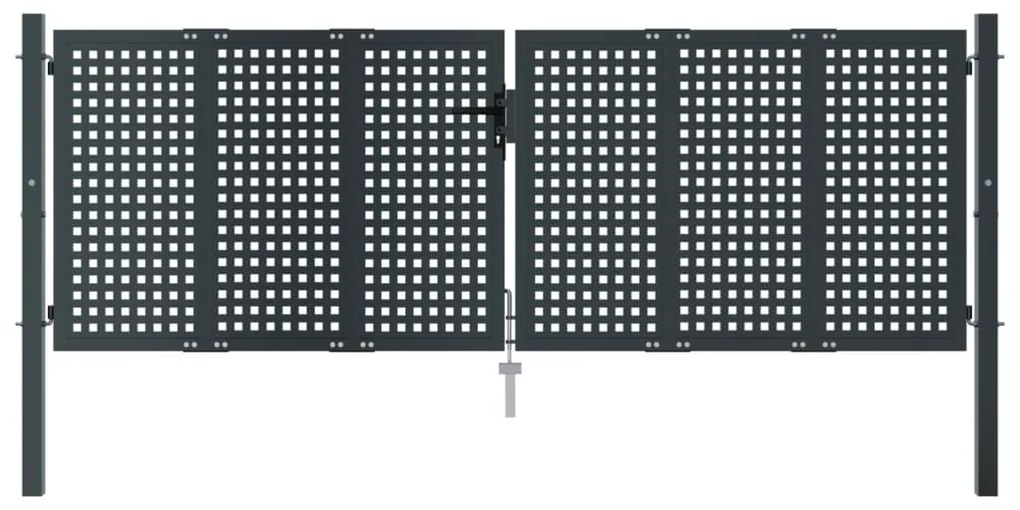 Πύλη Κήπου Ανθρακί 300 x 125 εκ. Ατσάλινη - Ανθρακί