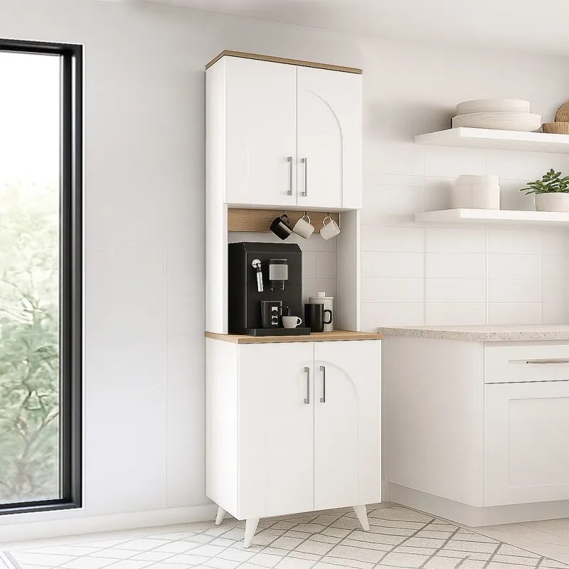 Megapap Έπιπλο Κουζίνας Kalira 2 Λευκό - Rota Oak 60x40x196εκ.