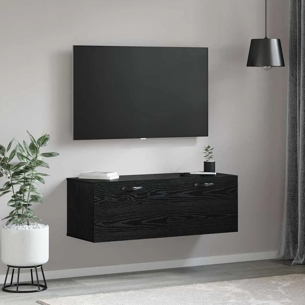 vidaXL Ντουλάπα Τοίχου Επιτοίχιο Μαύρη δρυς 100 x 36.5 x 35 cm