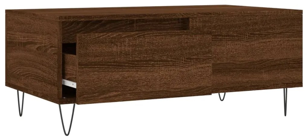 vidaXL Τραπεζάκι Σαλονιού Καφέ Δρυς 90x50x36,5 εκ. Επεξεργασμ. Ξύλο