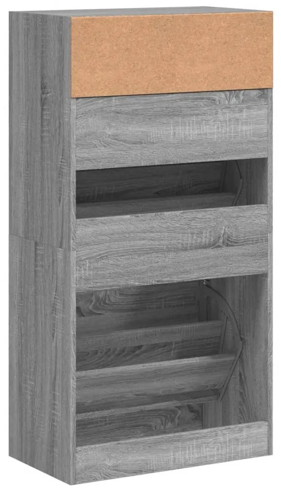 vidaXL Παπουτσοθήκη Γκρι Sonoma 60x34x116 εκ. από Επεξεργασμένο Ξύλο