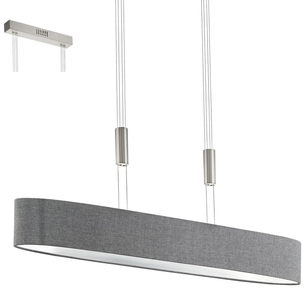 Φωτιστικό Οροφής Led Romao 95351 Grey Eglo Metal, Fabric