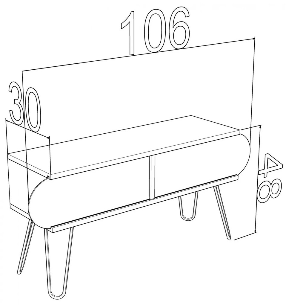 ΕΠΙΠΛΟ ΤΗΛΕΟΡΑΣΗΣ ΜΕΛΑΜΙΝΗΣ DIANE  SONAMA ΕΚΡΟΥ 106x30x48Y εκ.