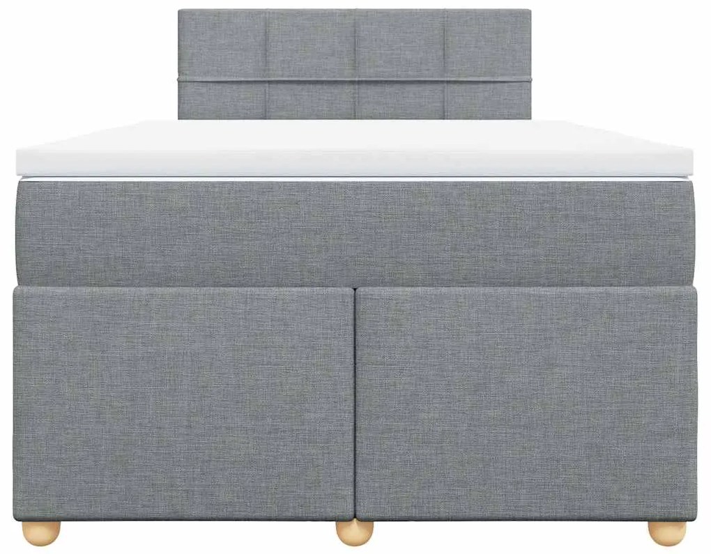 vidaXL Κρεβάτι Boxspring με Στρώμα Ανοιχτό Γκρι 120x190 εκ. Υφασμάτινο