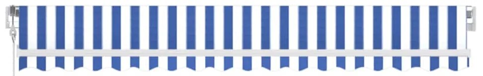vidaXL Τέντα Αυτόματη με LED & Αισθ. Ανέμου Μπλε/Λευκό 450 x 350 εκ.