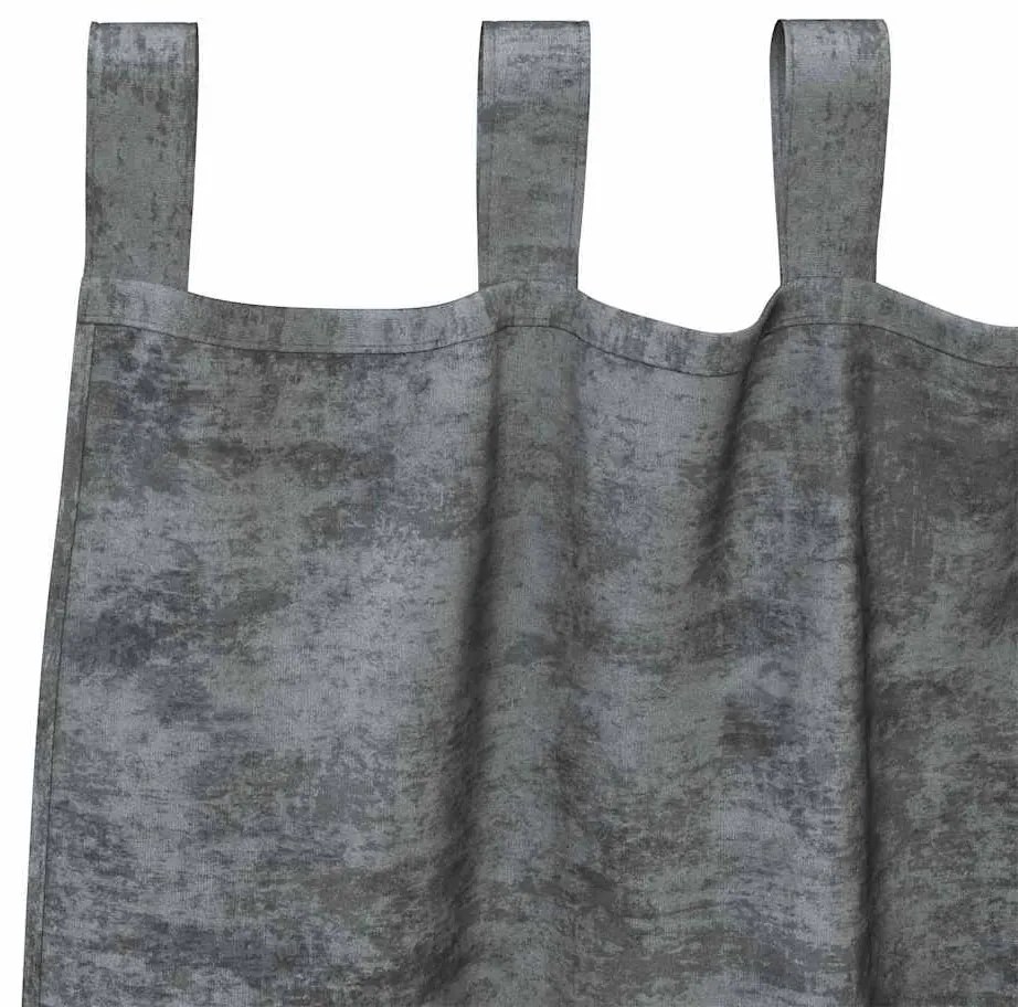 vidaXL Κουρτίνα με κουρτίνες 2 pcs Γκρι 225 x 140 εκ. Βελούδο