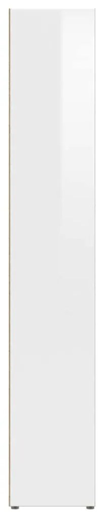 vidaXL Έπιπλα CD 2 τεμ. Γυαλιστερό Λευκό 21x16x93,5 εκ. Μοριοσανίδα