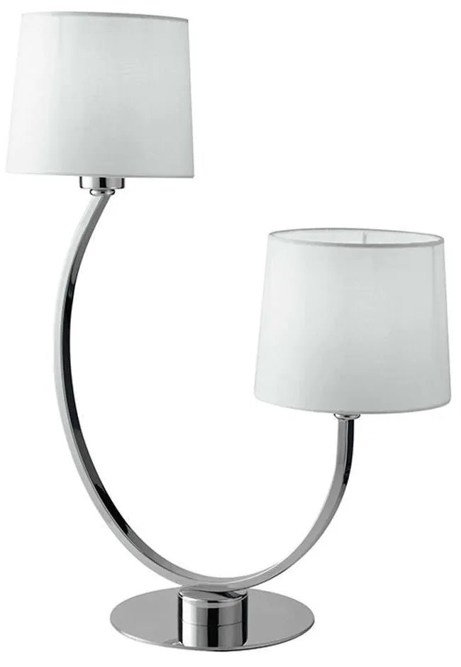 Φωτιστικό Επιτραπέζιο Astoria I-ASTORIA-L2 2xE27 42,5x58,5cm Chrome Με Αμπαζούρ White Luce Ambiente  Metal, Fabric