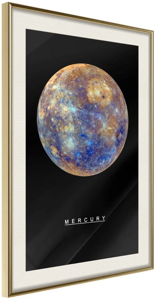 Αφίσα - The Solar System: Mercury - 30x45 - Χρυσό - Με πασπαρτού