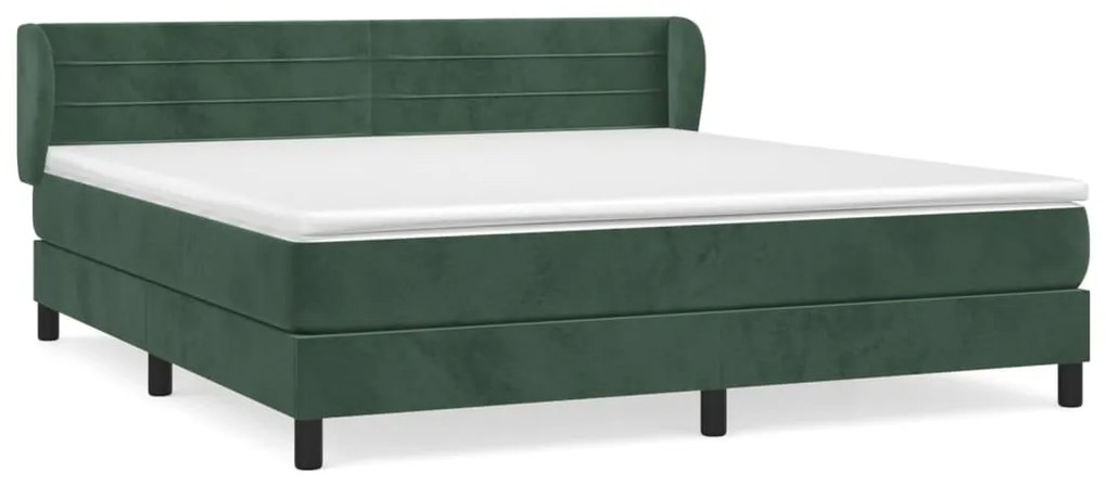 ΚΡΕΒΑΤΙ BOXSPRING ΜΕ ΣΤΡΩΜΑ ΣΚΟΥΡΟ ΠΡΑΣΙΝΟ 180X200ΕΚ. ΒΕΛΟΥΔΙΝΟ 3127568