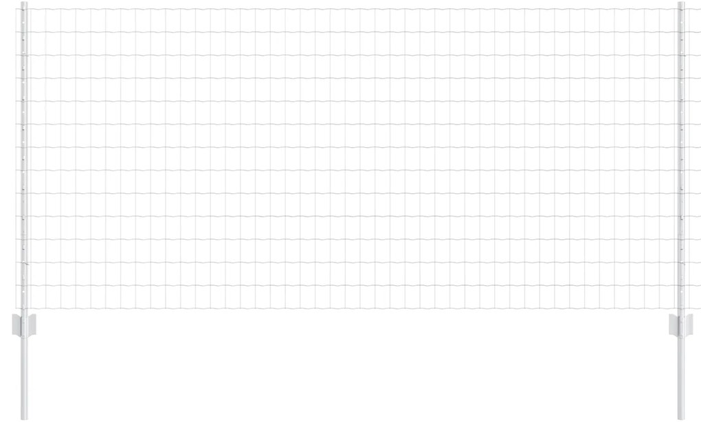 vidaXL Ευρωπαϊκός Φράκτης με 22 Στυλίσκους Ασημί 1x25 μ Ατσάλι
