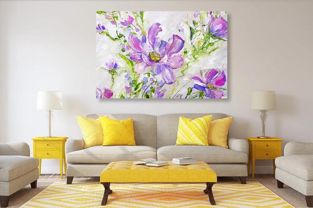 Εικόνα ζωγραφισμένα καλοκαιρινά λουλούδια - 120x80