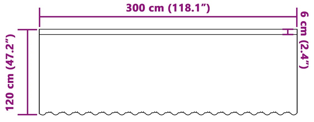vidaXL Κουρτίνα Δαντέλας με κουρτίνες Λευκό 120 x 300 cm Πολυεστέρας