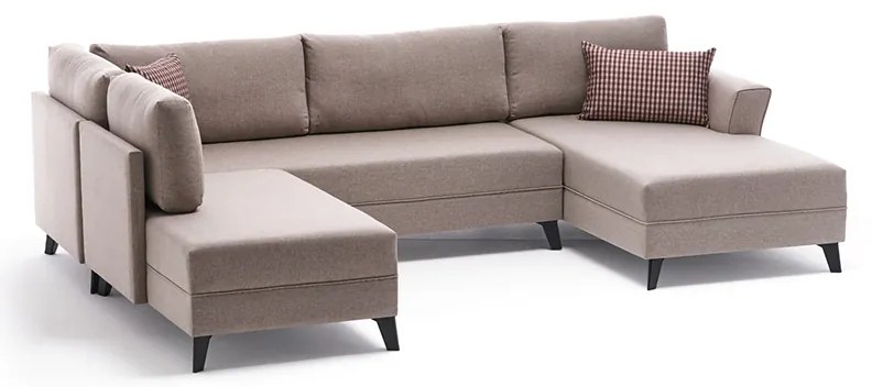 Πολυμορφικός καναπές κρεβάτι PWF-0536 pakoworld ύφασμα κρεμ 300x202x78εκ