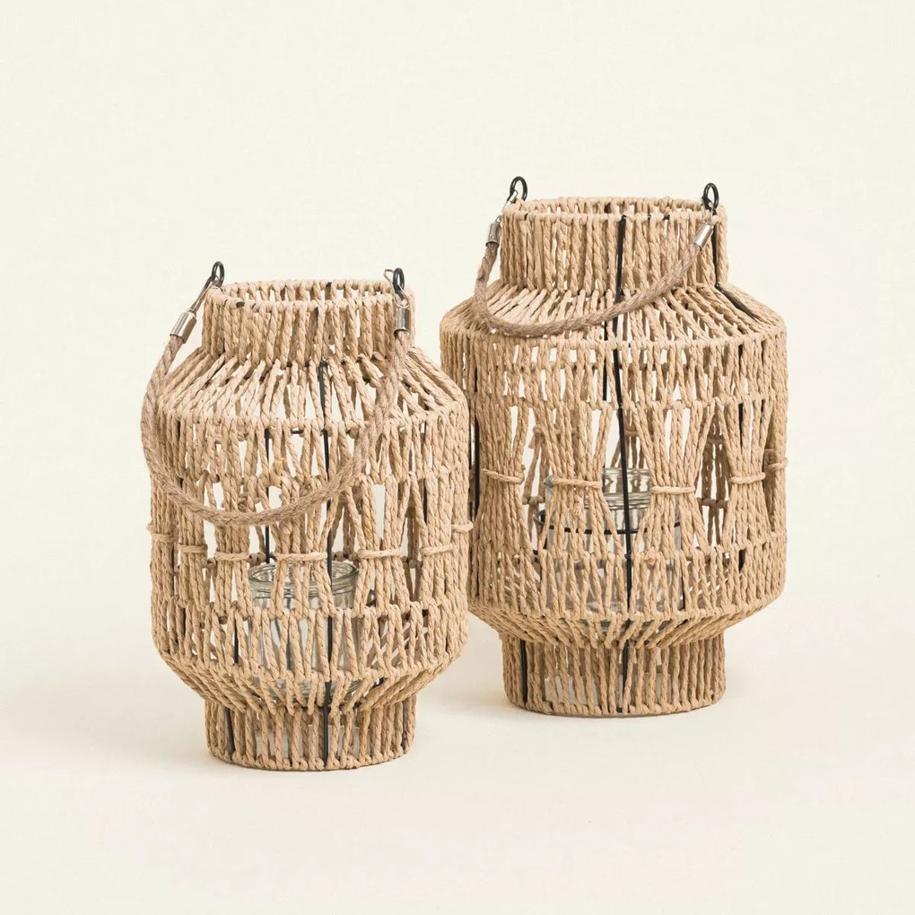 Beauty Home ΦΑΝΑΡΙ ΧΕΙΡΟΠΟΙΗΤΟ ΜΕ ΚΟΡΔΟΝΙ 31 x 19 cm