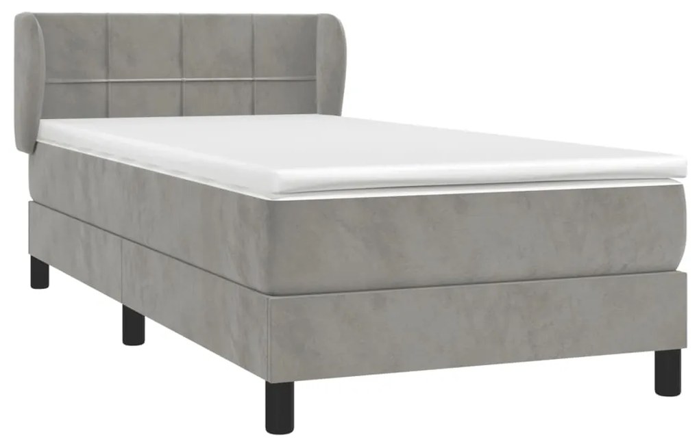 ΚΡΕΒΑΤΙ BOXSPRING ΜΕ ΣΤΡΩΜΑ ΑΝΟΙΧΤΟ ΓΚΡΙ 90X200 ΕΚ. ΒΕΛΟΥΔΙΝΟ 3127469