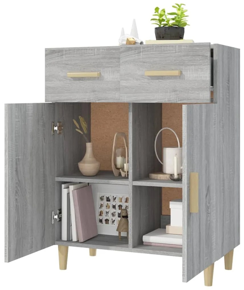 vidaXL Ντουλάπι Γκρι Sonoma 69,5 x 34 x 89 εκ. από Επεξεργασμένο Ξύλο
