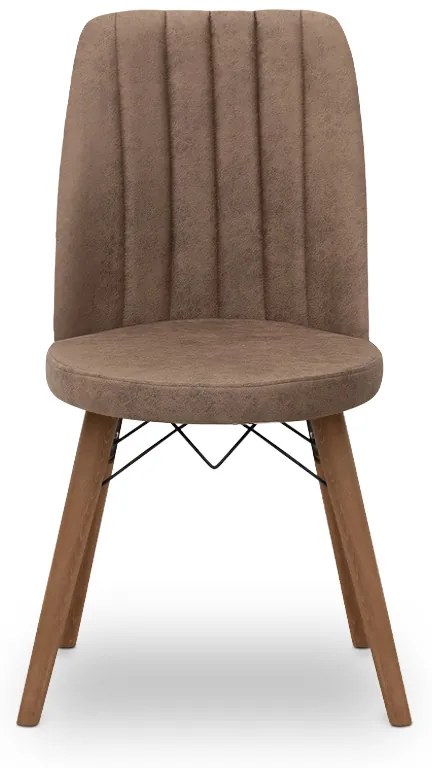 Καρέκλα τραπεζαρίας Alegra Megapap υφασμάτινη χρώμα καφέ - καρυδί πόδι 46x44x91εκ. - Ύφασμα - GP044-0001,4
