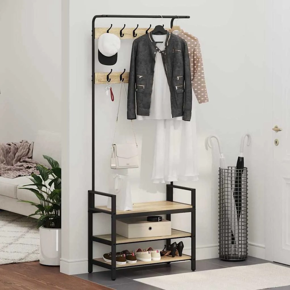 vidaXL Κρεμάστρα Άλλο Sonoma Δρυς 75 x 34 x 184 εκ Επεξεργασμένο ξύλο