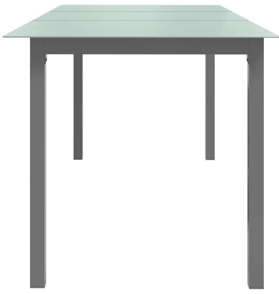 Τραπέζι Κήπου Ανοιχτό Γκρι 190x90x74 εκ. από Αλουμίνιο / Γυαλί - Γκρι