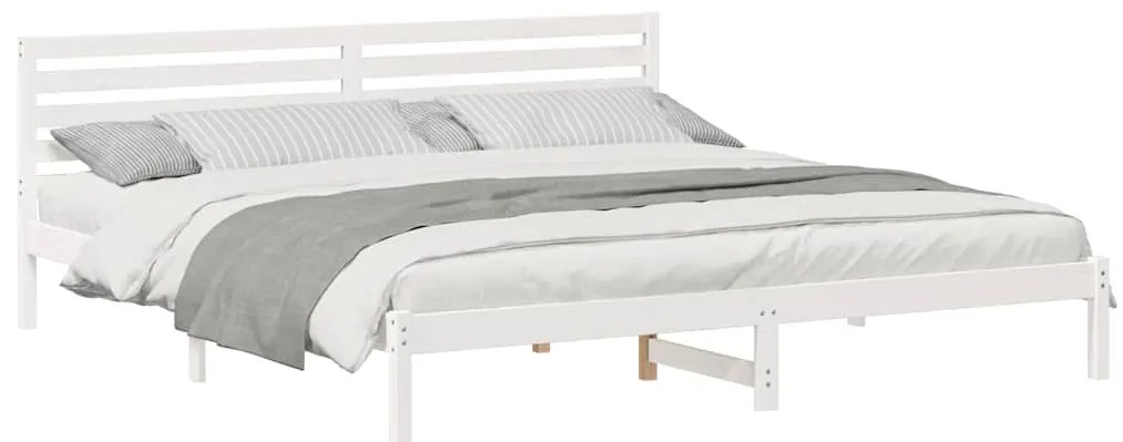 vidaXL Σκελετός Κρεβατιού Λευκό 200 x 210 cm Στερεά ξυλεία πεύκου