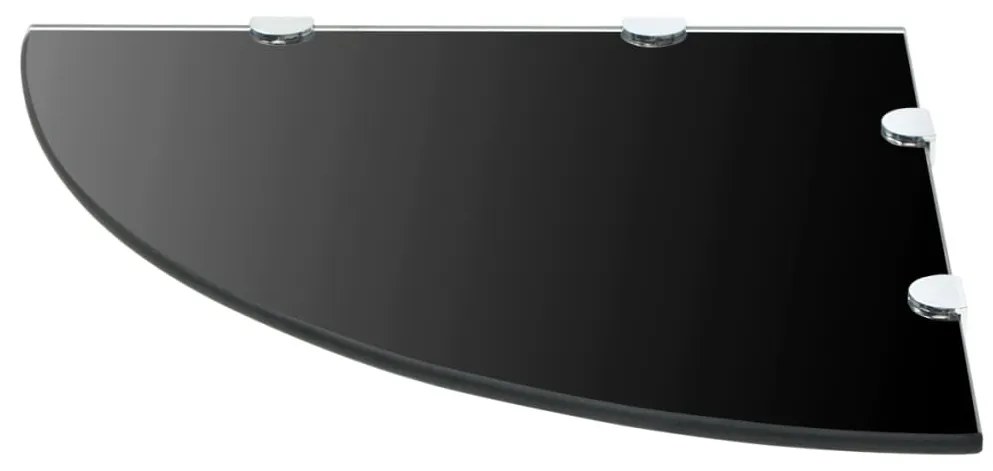 vidaXL Ράφια Γωνία 2 τεμ Μαύρα 45x45 εκ Γυάλινα + Στηρίγματα Χρωμίου