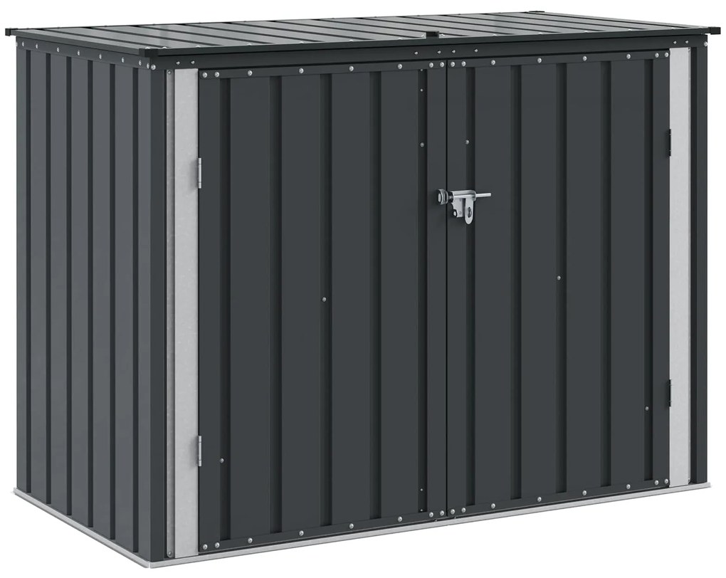 vidaXL Κουτί αποθήκευσης κήπου Μαύρο 151,5 x 82 x 110,5 εκ Ατσάλι