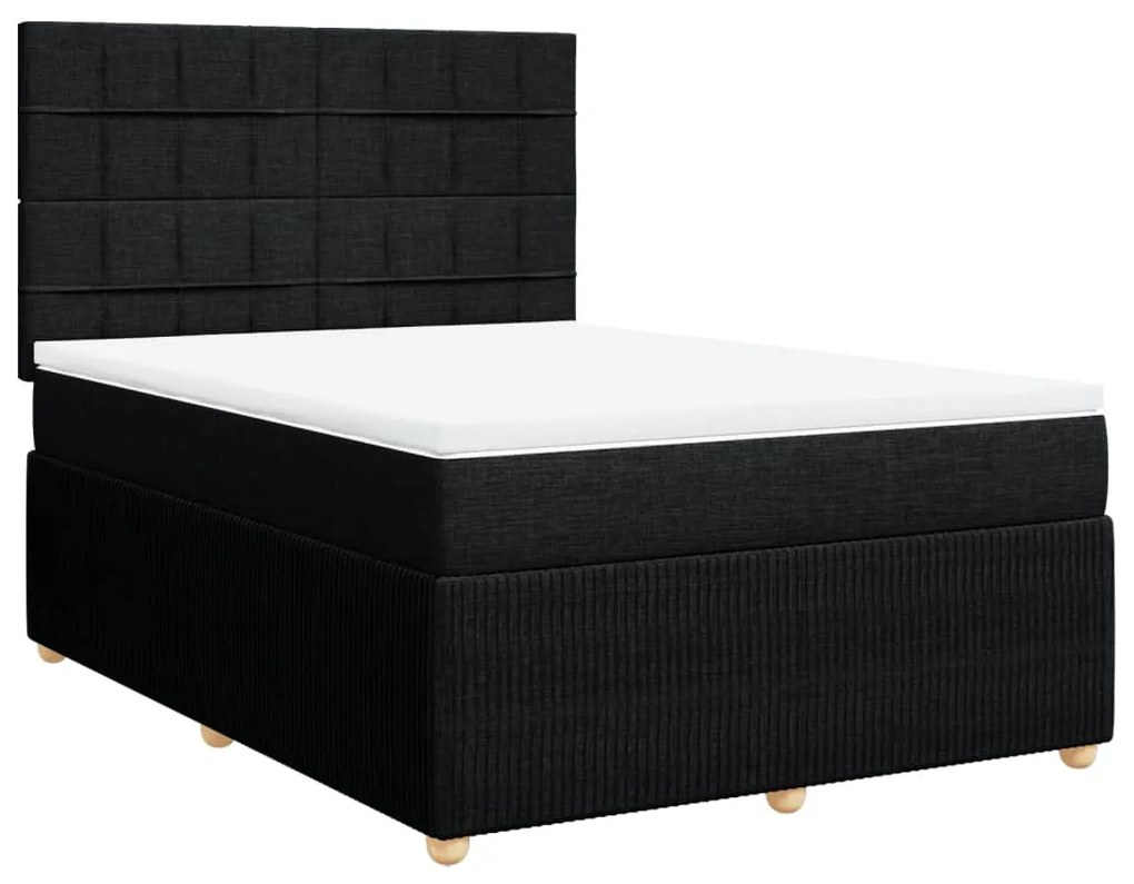 ΚΡΕΒΑΤΙ BOXSPRING ΜΕ ΣΤΡΩΜΑ ΜΑΥΡΟ 140X200 ΕΚ. ΥΦΑΣΜΑΤΙΝΟ 3292081