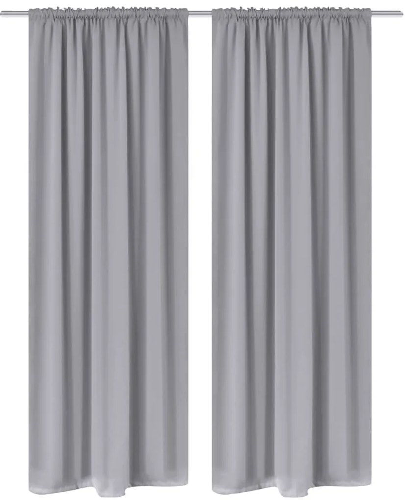 vidaXL Κουρτίνες Συσκότισης με Ραφή "Σωλήνα" 2 τεμ. Γκρι 135 x 245 εκ.