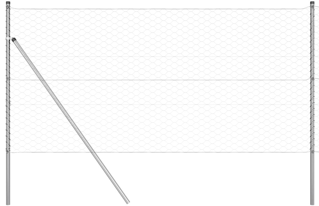 vidaXL Hexagon Fence 1x10 μ Γαλβανισμένος Χάλυβας