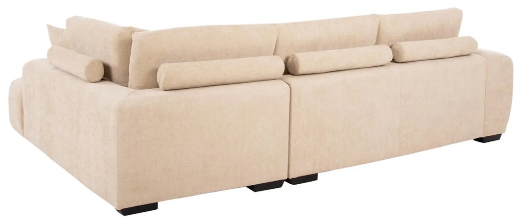 Γωνιακός Καναπές COVEN Δεξιά γωνία σε Εκρού ύφασμα 298x208x85Υεκ. 298x208x85 εκ.